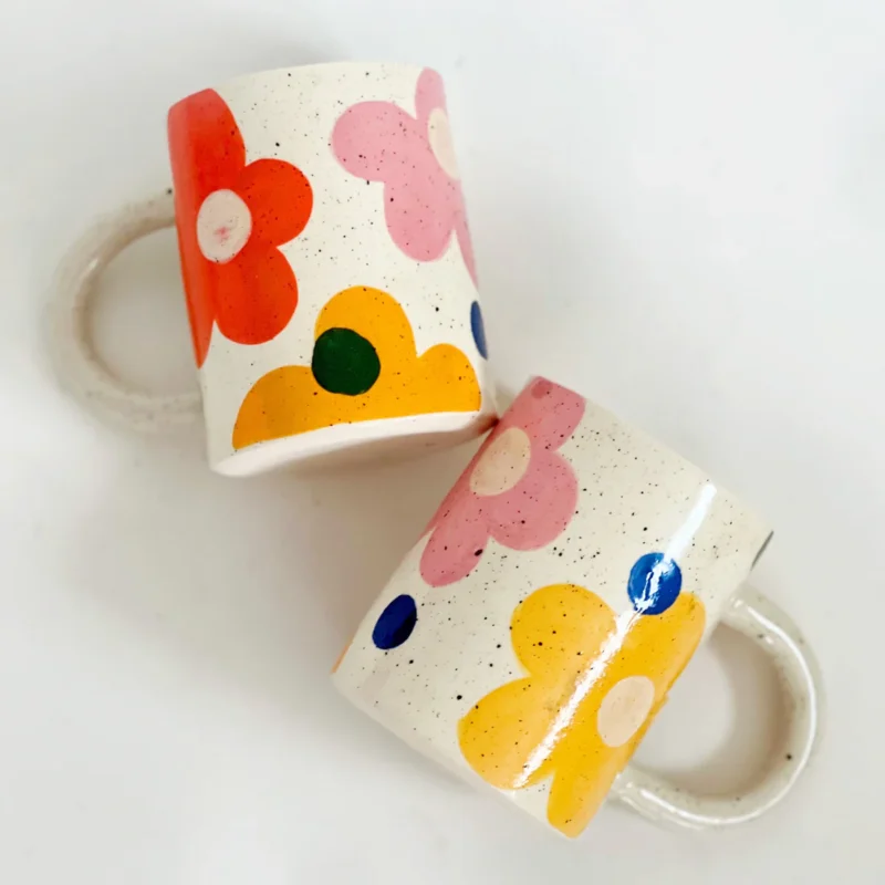 Mug à gros points sur fleurs - Image 7